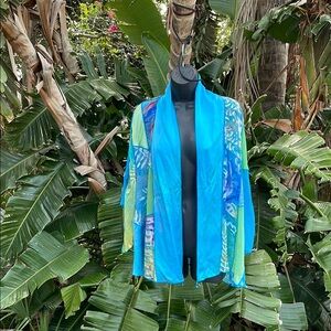 Simply, silk floral, patchwork, bohemian jacket